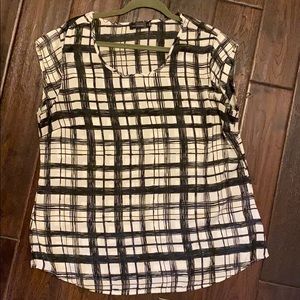 The Limited Black and White Cap Sleeve Top